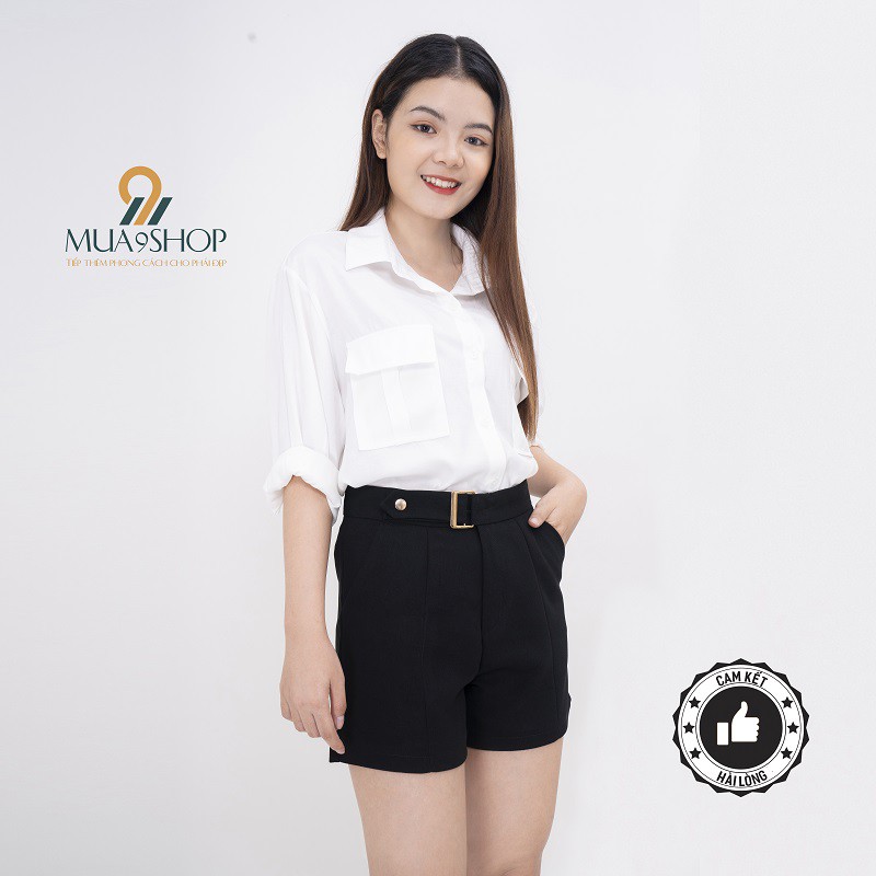 Quần short đùi nữ Mua9shop cạp lưng cao vải đẹp may tỉ mỉ | BigBuy360 - bigbuy360.vn