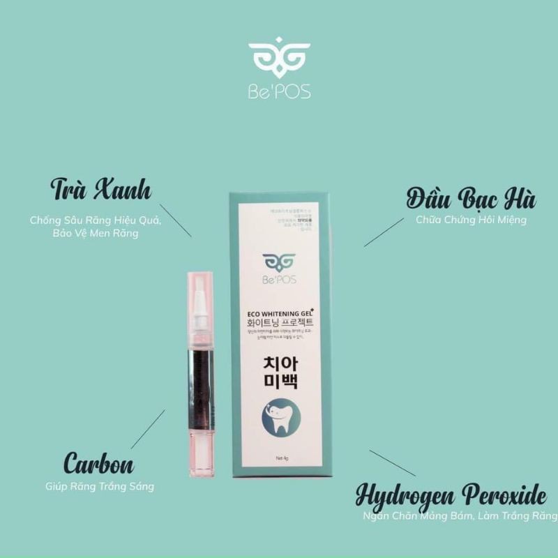 Gel trắng răng Be'Pos Eco Whitening Gel