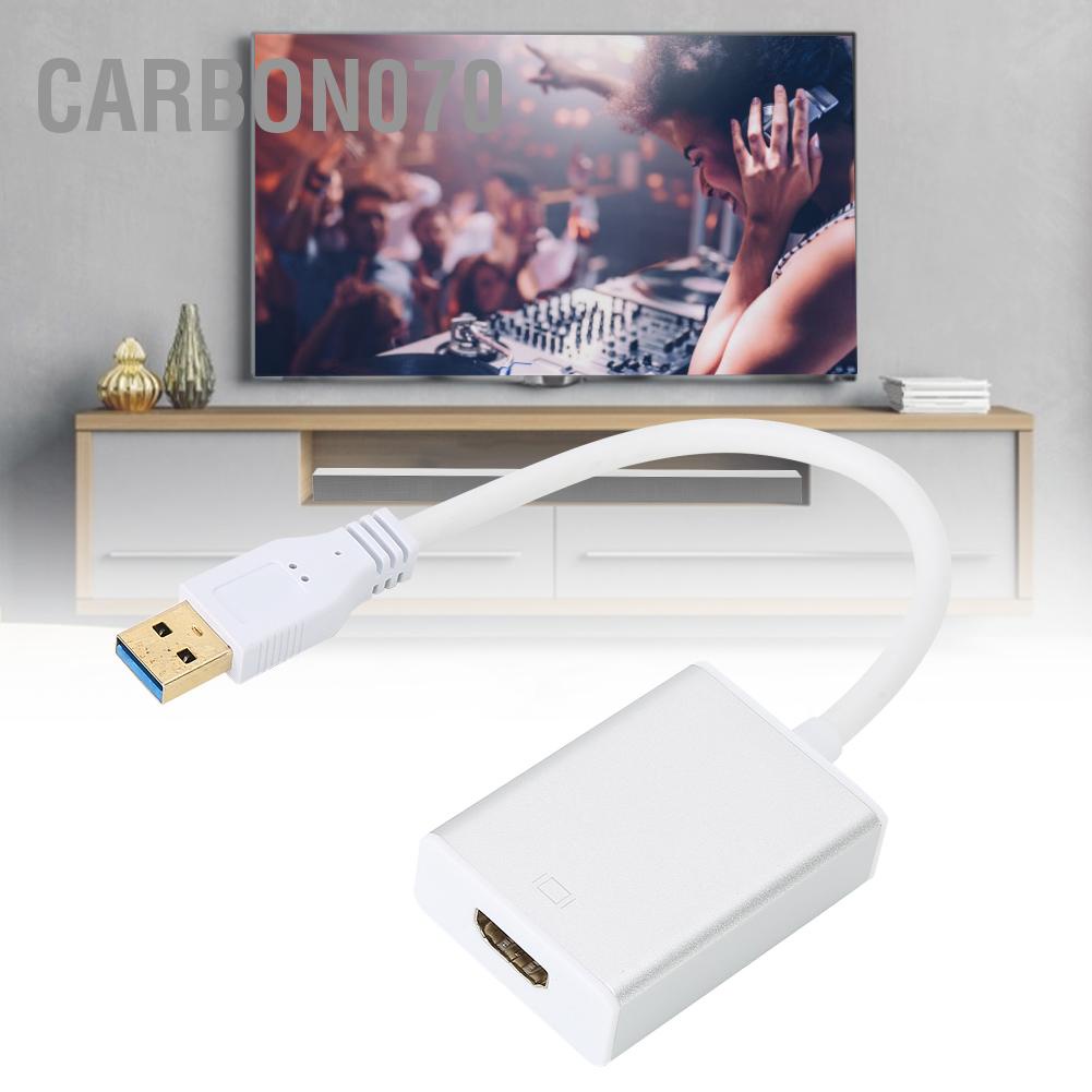 Carbon070 Bộ chuyển đổi cáp USB 3.0 sang HDMI màn hình 1080P cho PC / OS X HDTV Máy chiếu