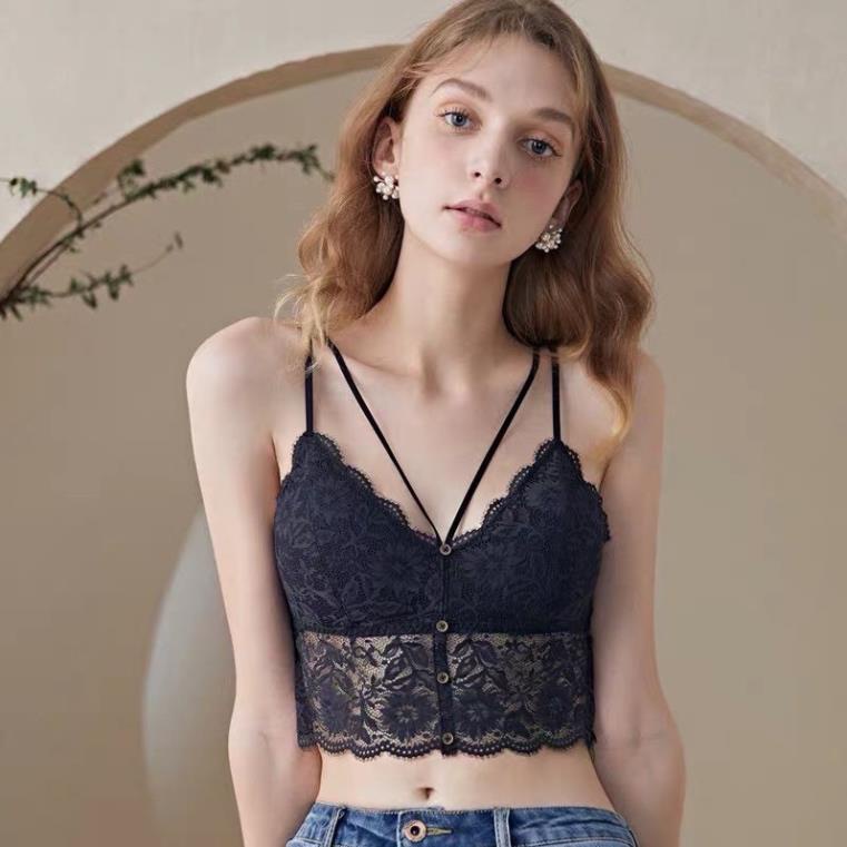 [Hàng Thiết Kế] Áo Bra Ren Hoa Khuy Trước Sexy - LADY