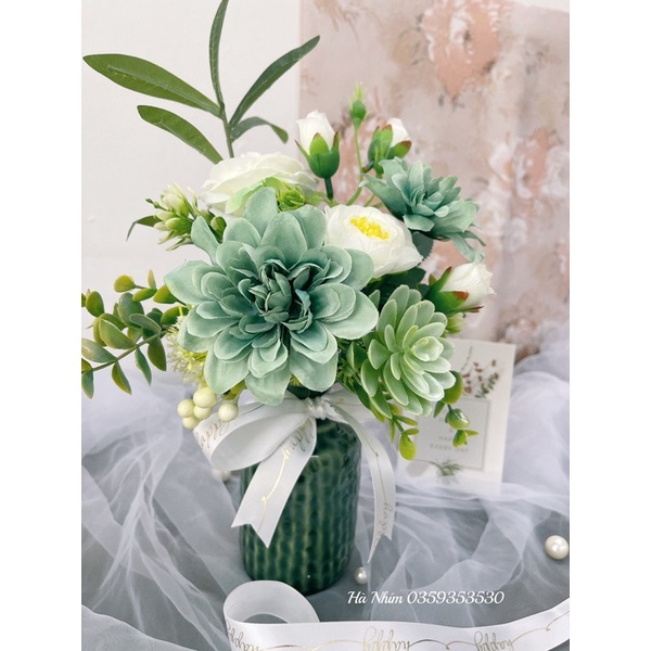 Bình hoa lụa decor trang trí, quà tặng