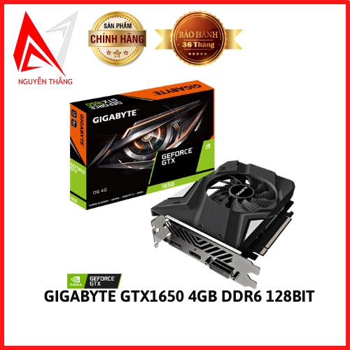 VGA CARD MÀN HÌNH GIGABYTE GTX1650 4GB DDR6 OC 128BIT 1 FAN NEW chính hãng