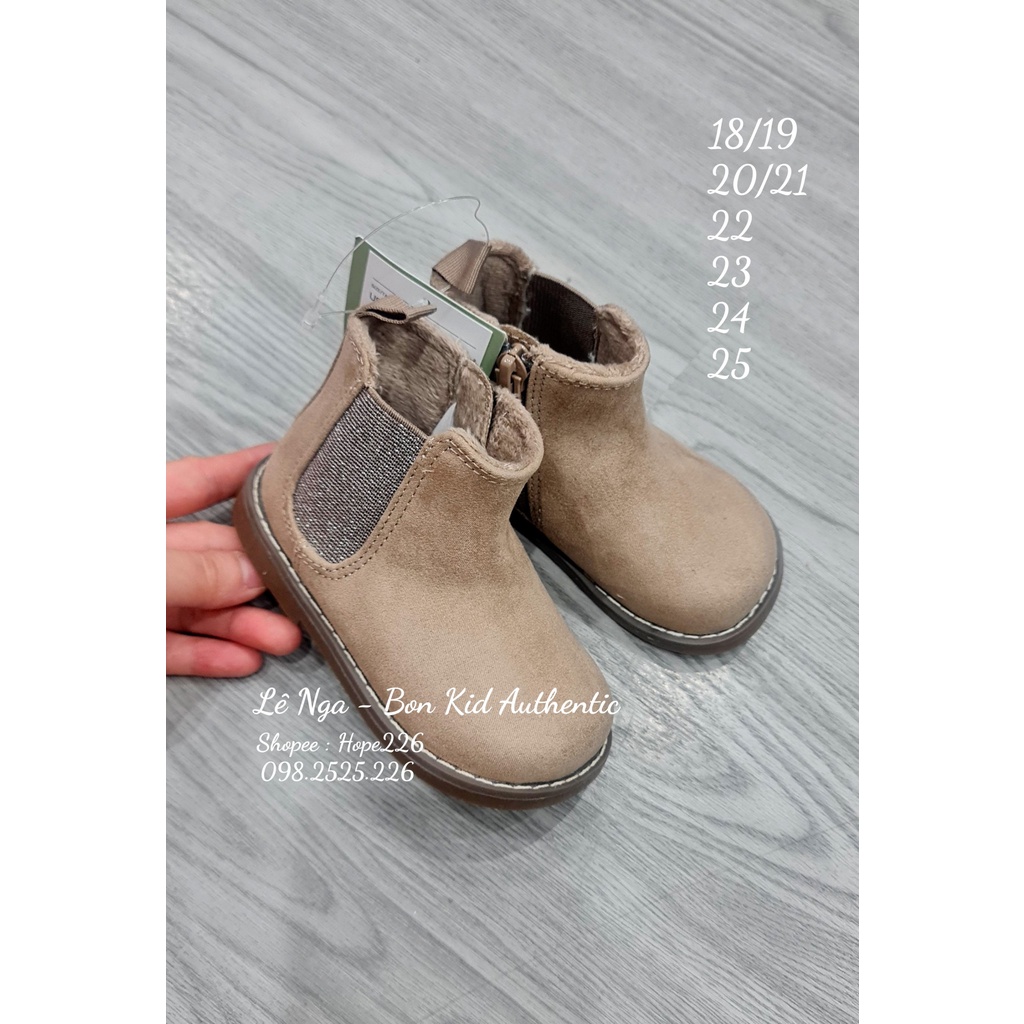 Bốt da lộn lót lông HM US chính hãng sz  18/19, 20/21, 22, 23, 24, 25