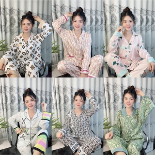 Đồ ngủ Pijama dài tay, đồ bộ ngủ Lụa Latin, Mango, Xước