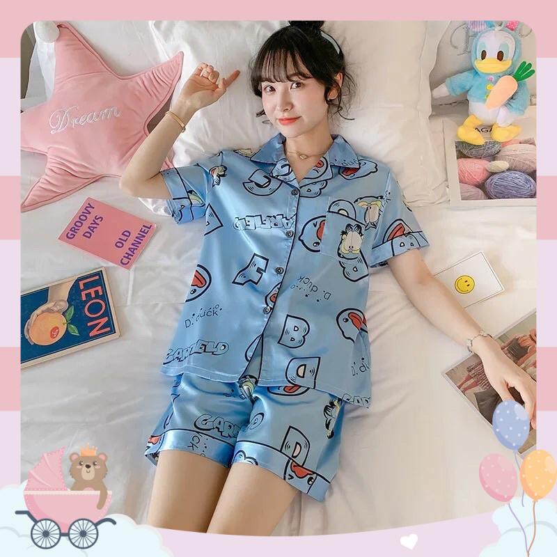 🌸2️⃣    Bộ lụa pyjama mặc nhà mềm mịn mát