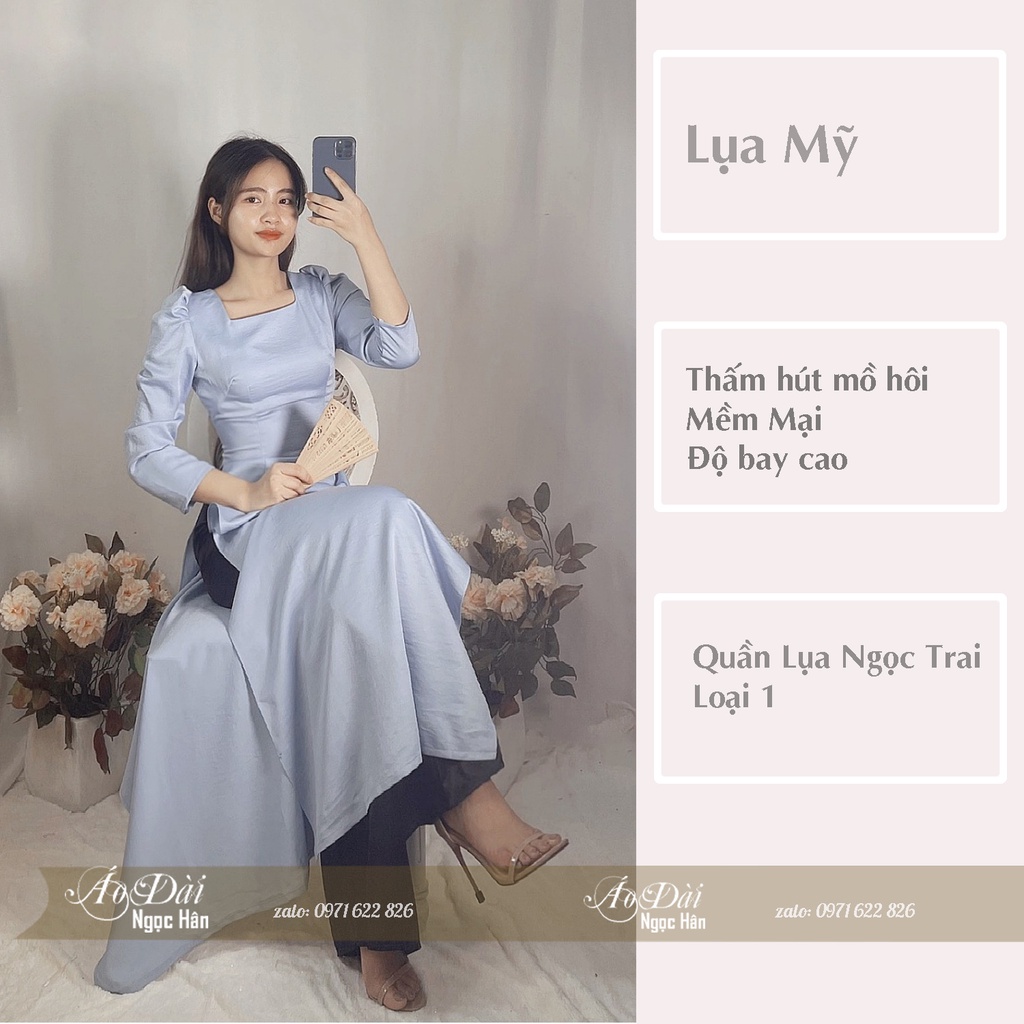 Áo Dài Truyền Thống Nữ Vai Bồng Cổ Vuông A73