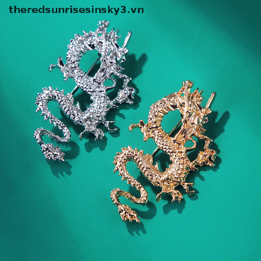 Ghim Cài Áo Hình Rồng Bay Tráng Men Unisex