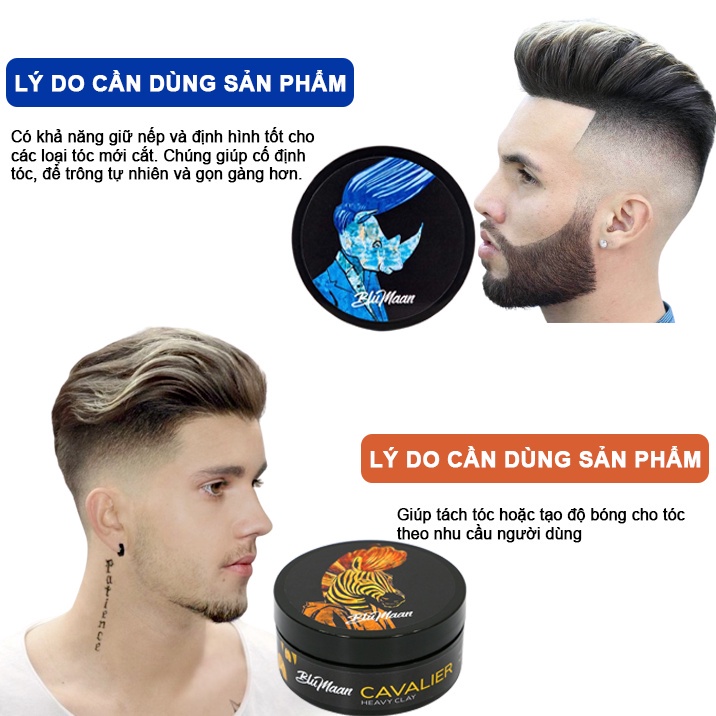 Sáp vuốt tóc nam giữ nếp bóng mượt cao cấp BluMaan Styling Meraki