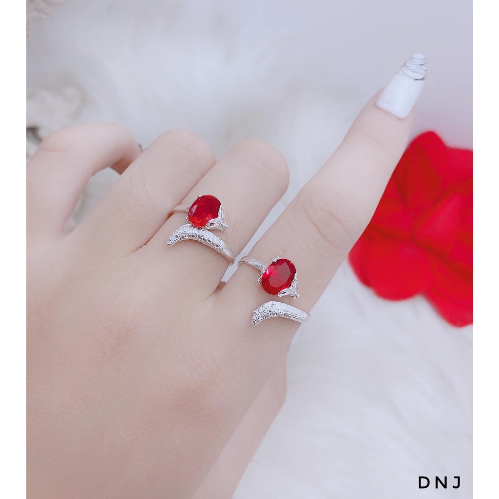 Nhẫn bạc ta mặt hồ ly free size nhiều màu