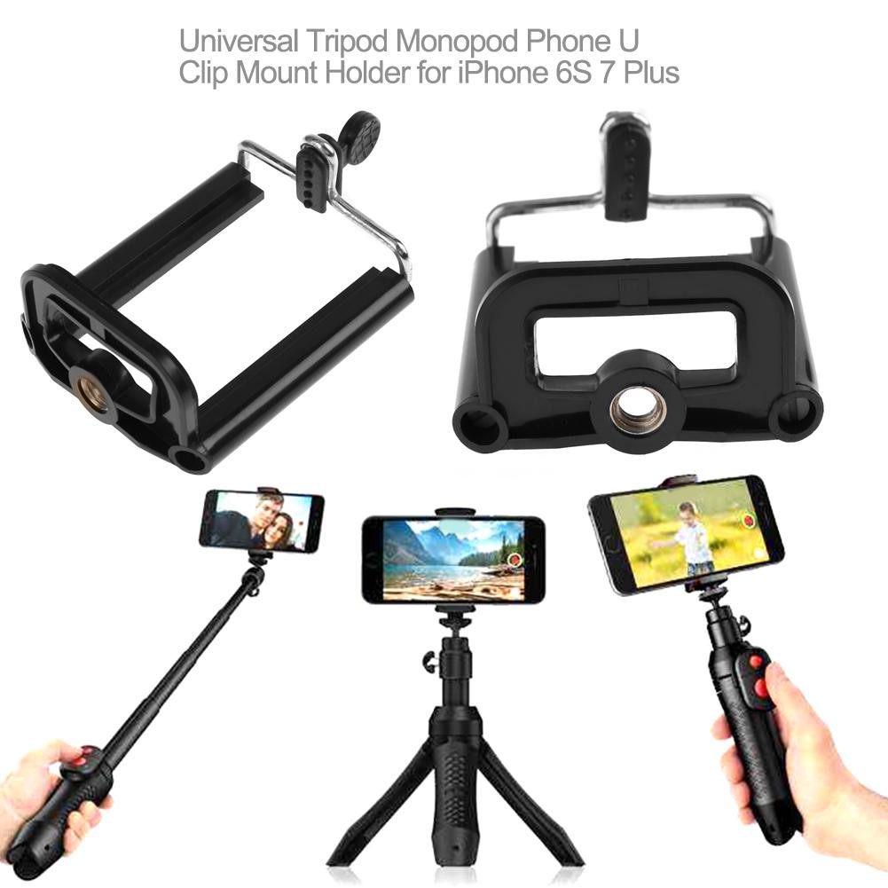 [tmys] Universal Tripod Monopod Phone U Clip Mount Holder for iPhone 6S 7 Plus