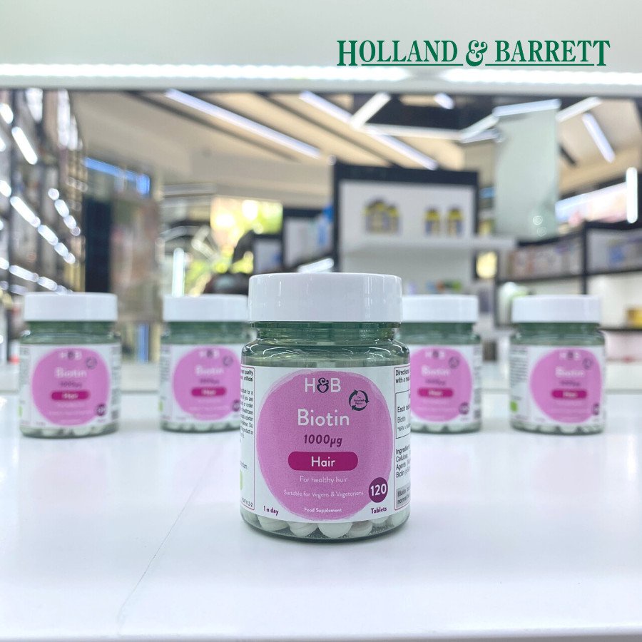 [GIẢM RỤNG-MỌC TÓC] Viên uống mọc tóc giảm rụng Biotin Holland &amp; Barett 120viên