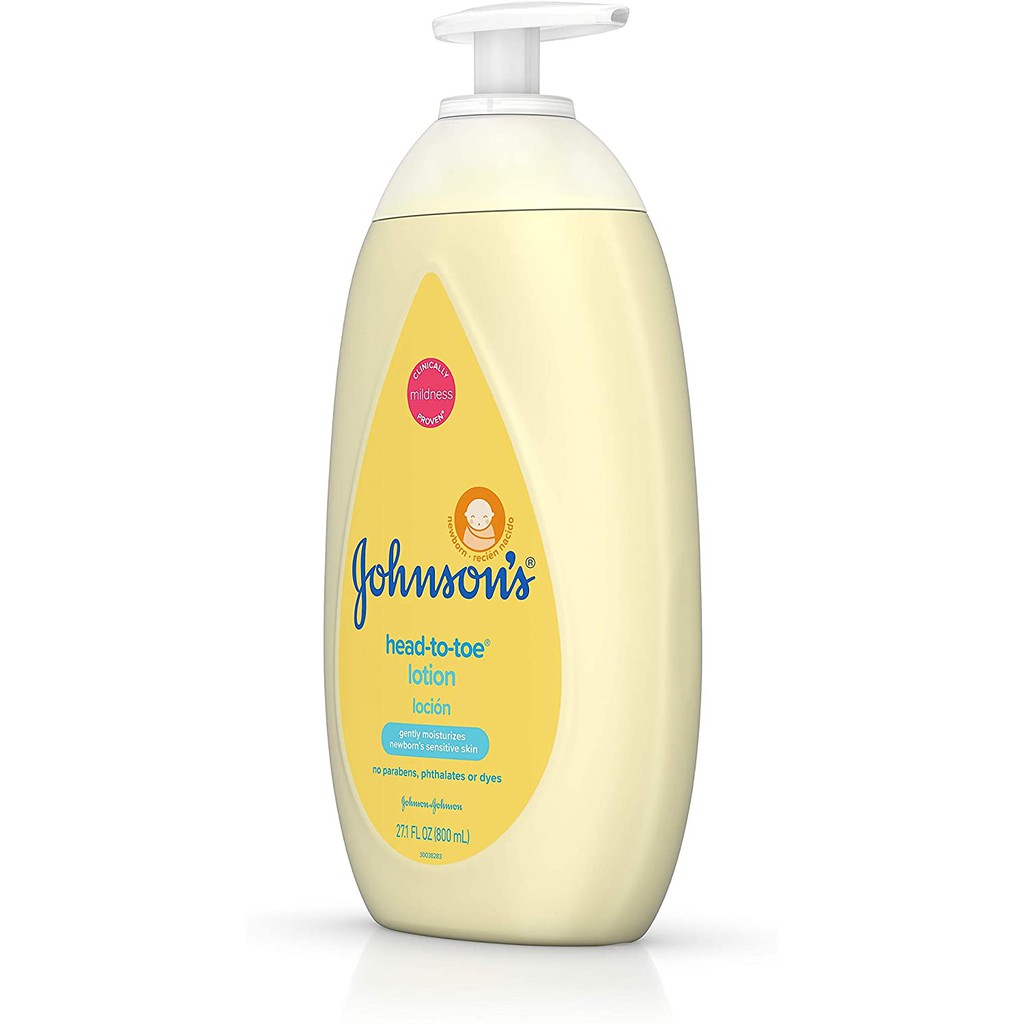 Dưỡng thể giữ ẩm da toàn thân cho trẻ nhỏ Johnson's Head-to-Toe Moisturizing Baby Body Lotion 800ml (Mỹ)