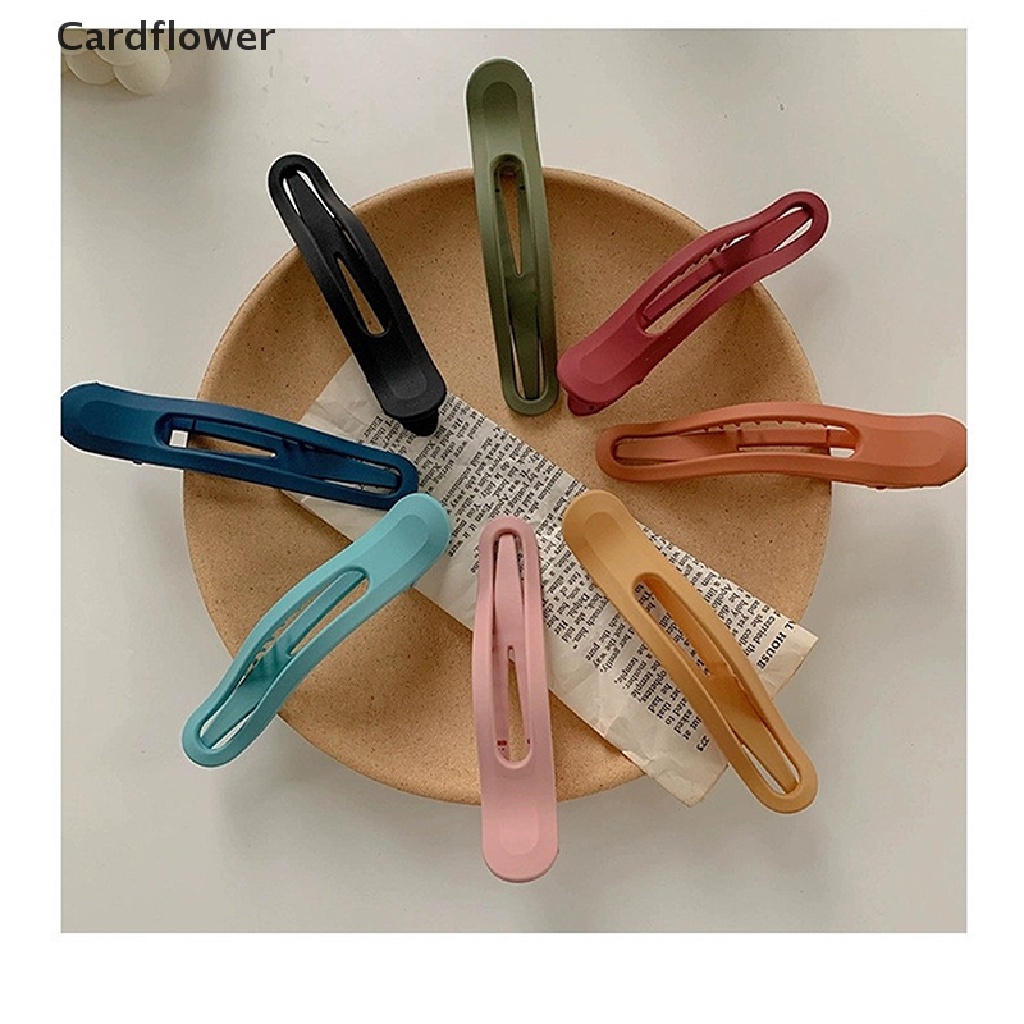 &lt; Cardflower &gt; Kẹp Tóc Mỏ Vịt Bằng Nhựa Màu Kẹo Liền Mạch Cỡ Lớn Cho Nữ Đang Giảm Giá