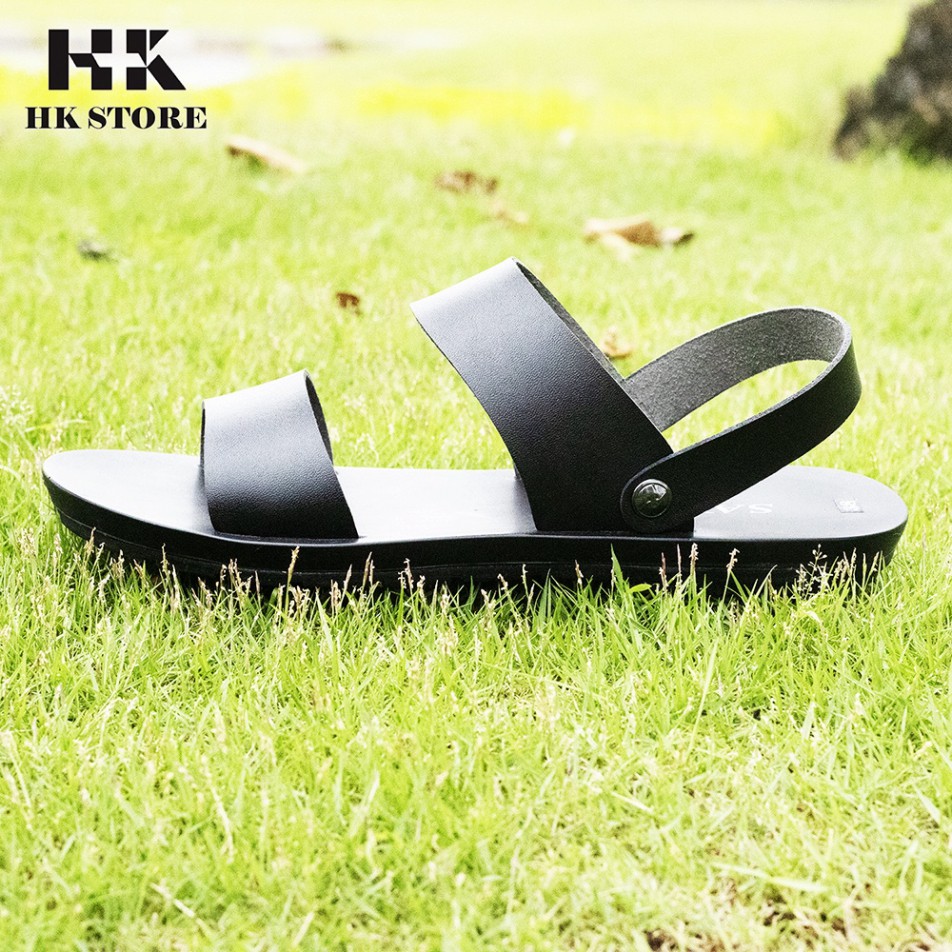 Dép sandal nam 2 quai HK STORE hàng chính hãng da bò nguyên miếng cực đẹp - có ...