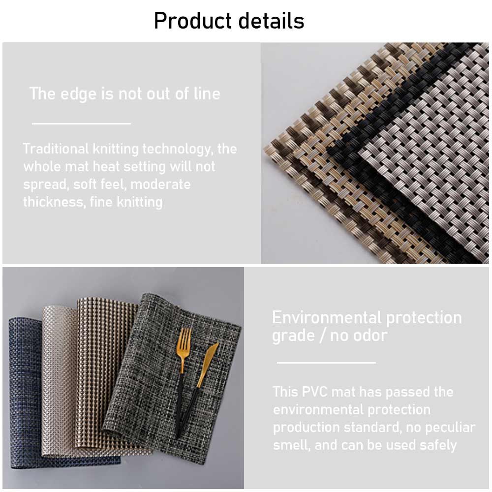 Miếng Lót Bàn Ăn Hình Tròn Bằng PVC Cách Nhiệt Chống Thấm Nước/Dầu/Trượt Thiết Kế Hiện Đại Tiện Dụng