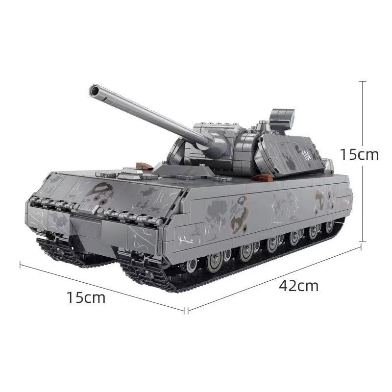 Mẫu Lắp Ráp Siêu Xe tăng Panlos 628009 2127Pcs Panzer VIII Maus German Heavy Tank