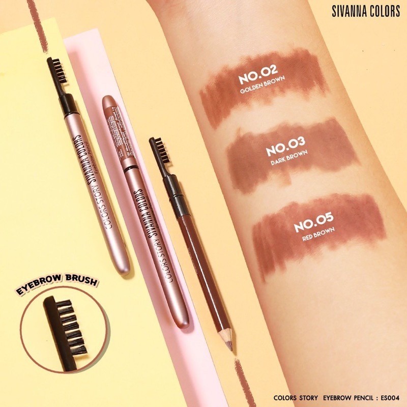 Chì kẻ mày không thấm nước và mồ hôi Sivanna Colors Eyebrow Pencil ES004