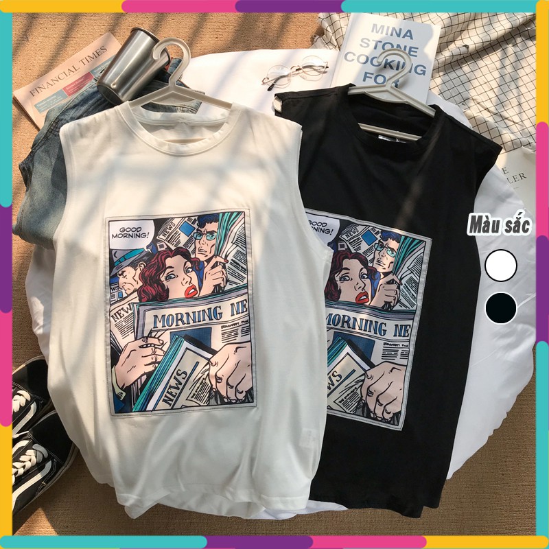 Áo tanktop unisex nam nữ, áo ba lỗ nam form rộng thể thao tập gym giá rẻ freeship mã AT09