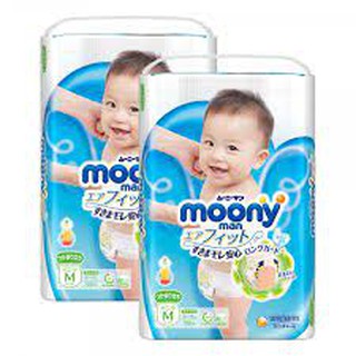 {Mẫu mới}Combo 2 bịch Moony tã dán M64 ( 6-11kg)