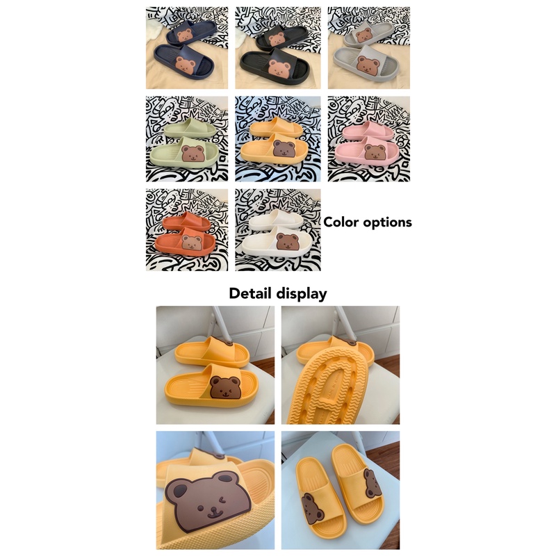 JY409- C3 GẤU NGANG- Dép bánh mì GẤU NGANG  đế dúc liền dễ thương nam nữ đầy màu sắc cực xinh, dép cặp đôi nam nữ