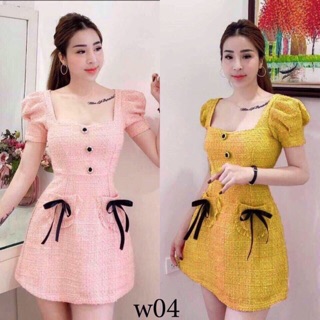 BB138 Đầm chất Đũi tay phồng kiểu dáng mới cực kute