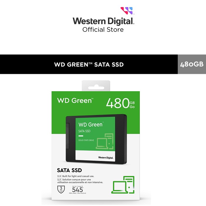 Ổ cứng SSD Western Digital green Sata III 480GB WDS480G3G0A - New version 2022