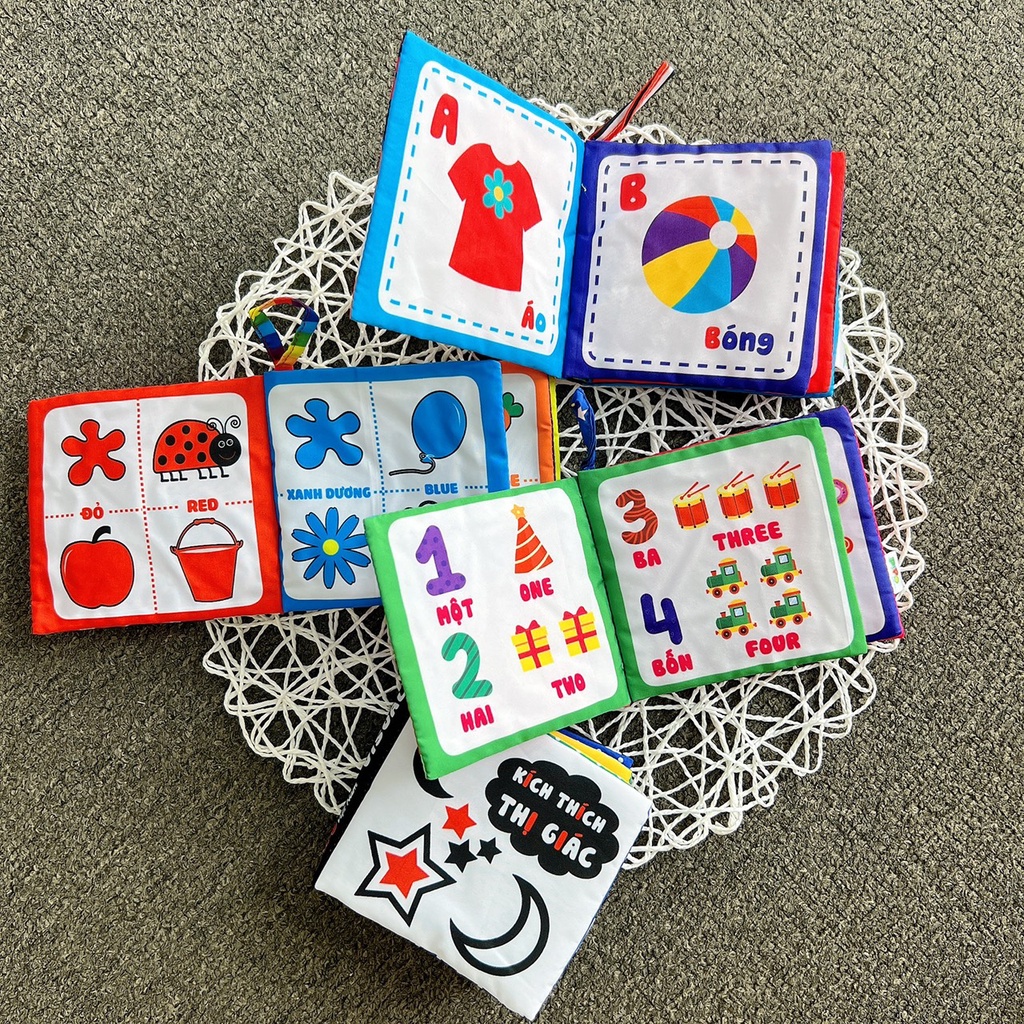 Sách vải PiPoVietnam kích thích thị giác - giáo dục sớm cho trẻ theo chủ đề | Minizon Kids