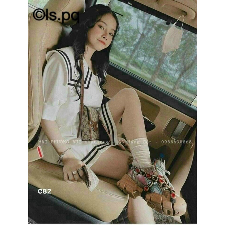 Set áo kèm chân váy thủy thu mặc nhà đi dạo xinh đẹp