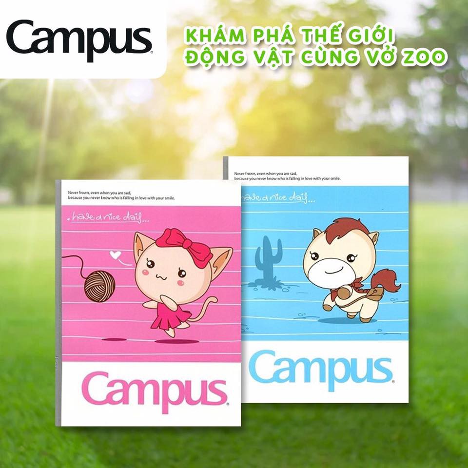 Lốc 10 Quyển tập học sinh 4 ô ly Zoo A5 Campus ( NB-AZOO96 )