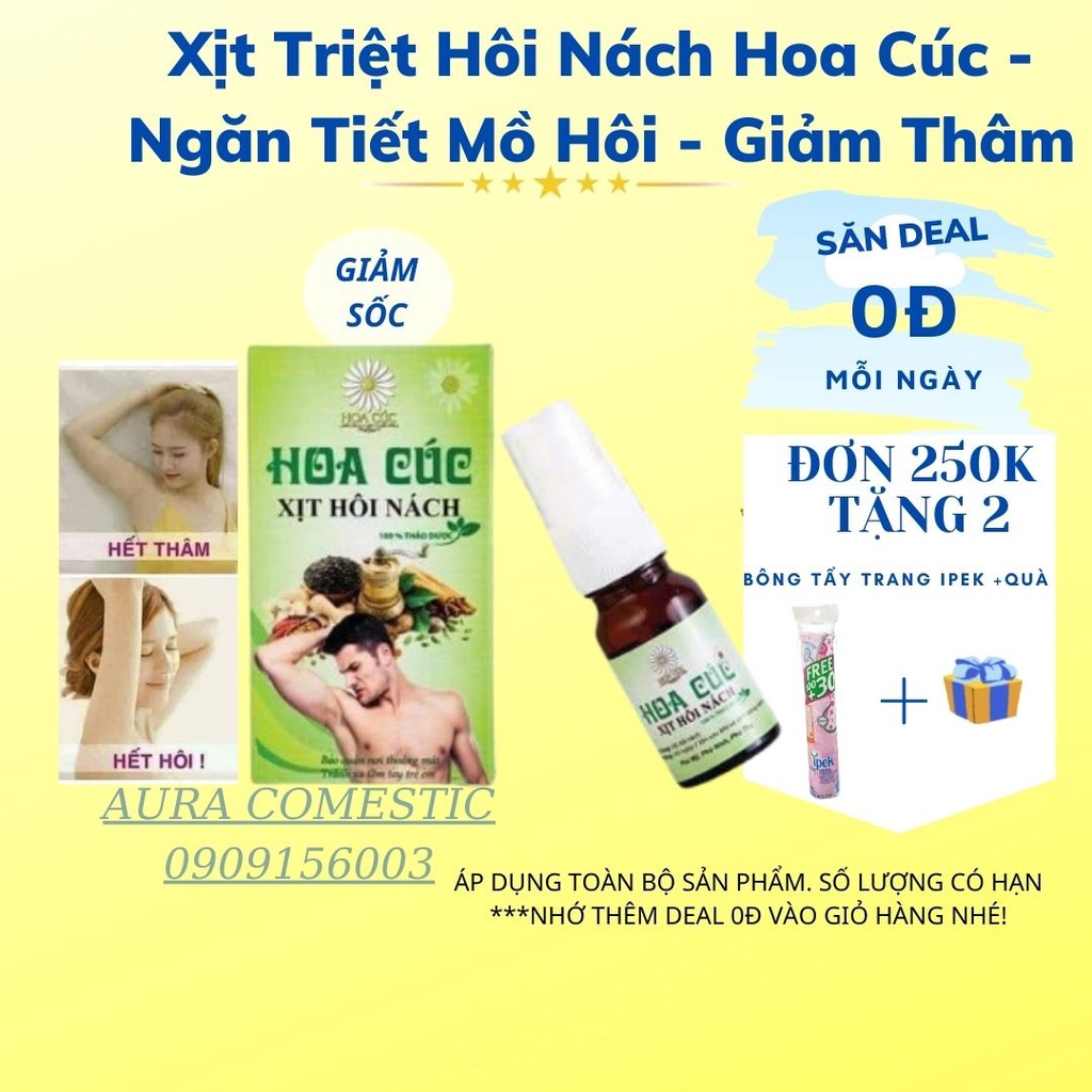 Xịt Hôi Nách Hoa Cúc - Ngăn Tiết Mồ Hôi - Giảm Thâm (Mẫu Mới)