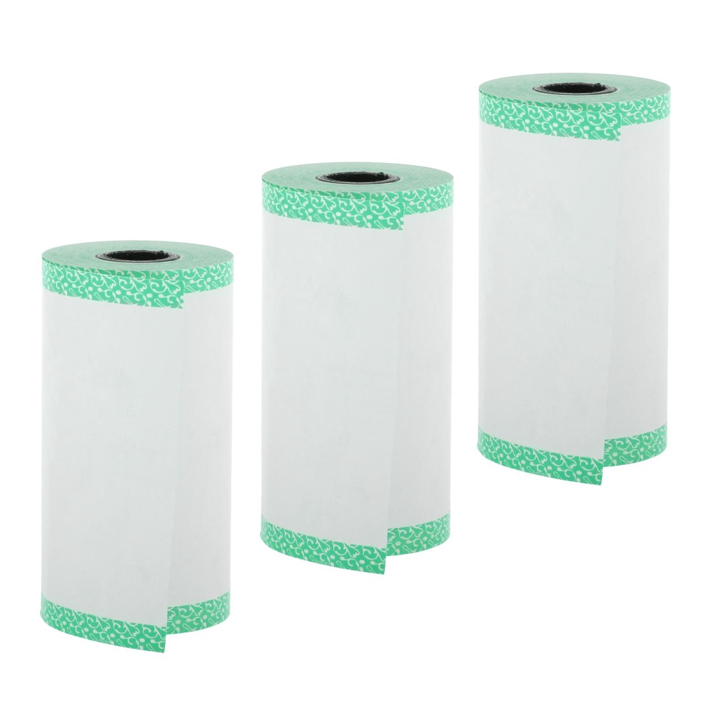 Bộ 3 Giấy In Nhiệt Mini Viền Màu Kích Thước 57x30mm Không Dính Để Chọn