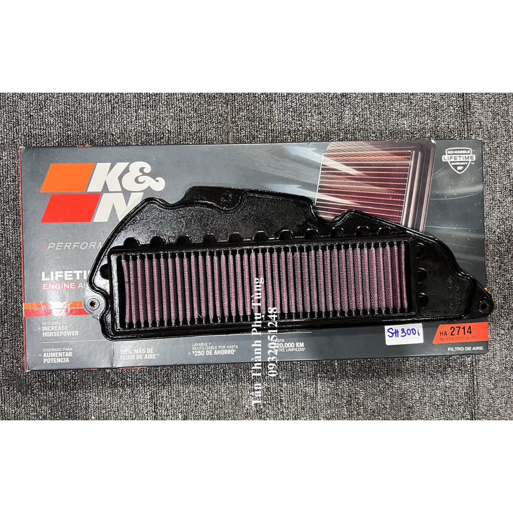 Lọc gió K&amp;N chính hãng SH 300i- HA2714