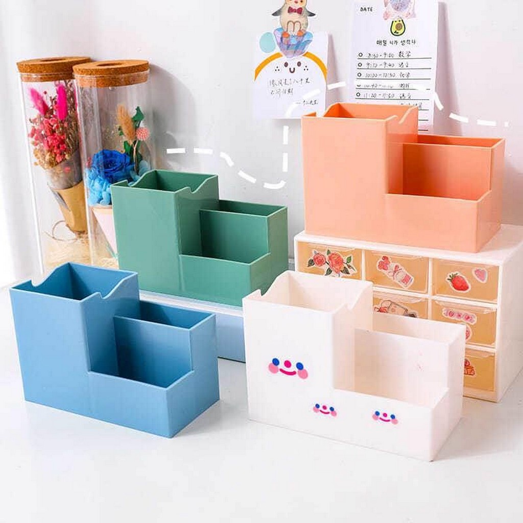 Khay Đựng Bút, Kệ Nhựa Mini Để Bàn Đa Năng Tiện Dụng Nhiều Màu 15*7,4*10cm