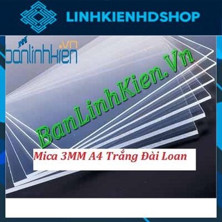 Mica khổ A4 dày 3MM 3 loại Trắng Đen Chàm (Đài Loan)