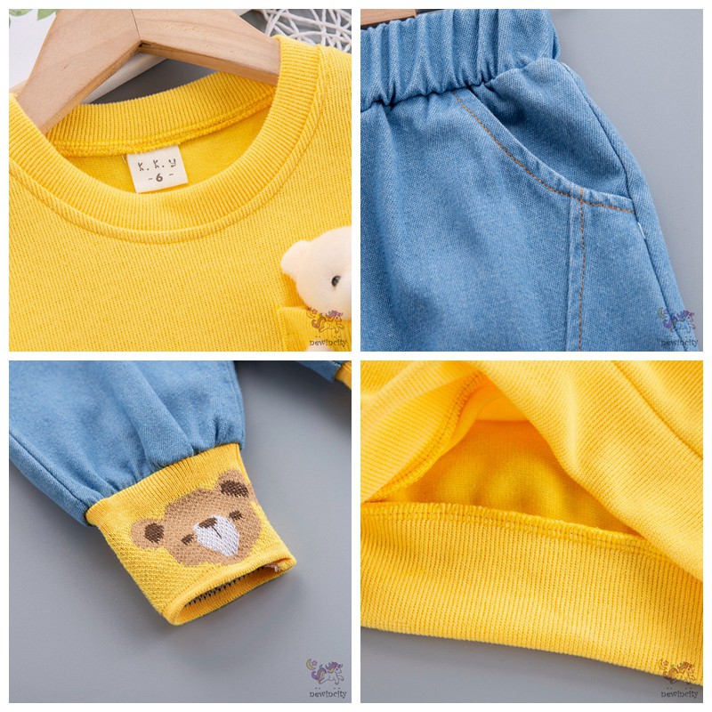 Bộ áo thun chú gấu + quần dễ thương cho bé