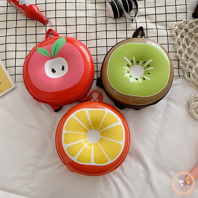 Balo Đi Học Vỏ Cứng Cỡ Nhỏ Họa Tiết Trái Cây Hoạt Hình Cho Bé Mẫu Giáo