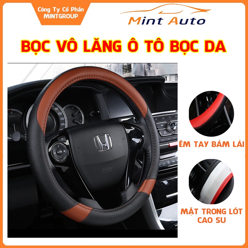 Bọc vô lăng ô tô bằng da PU cao cấp xe con xe hơi xe tải xe khách BVL001