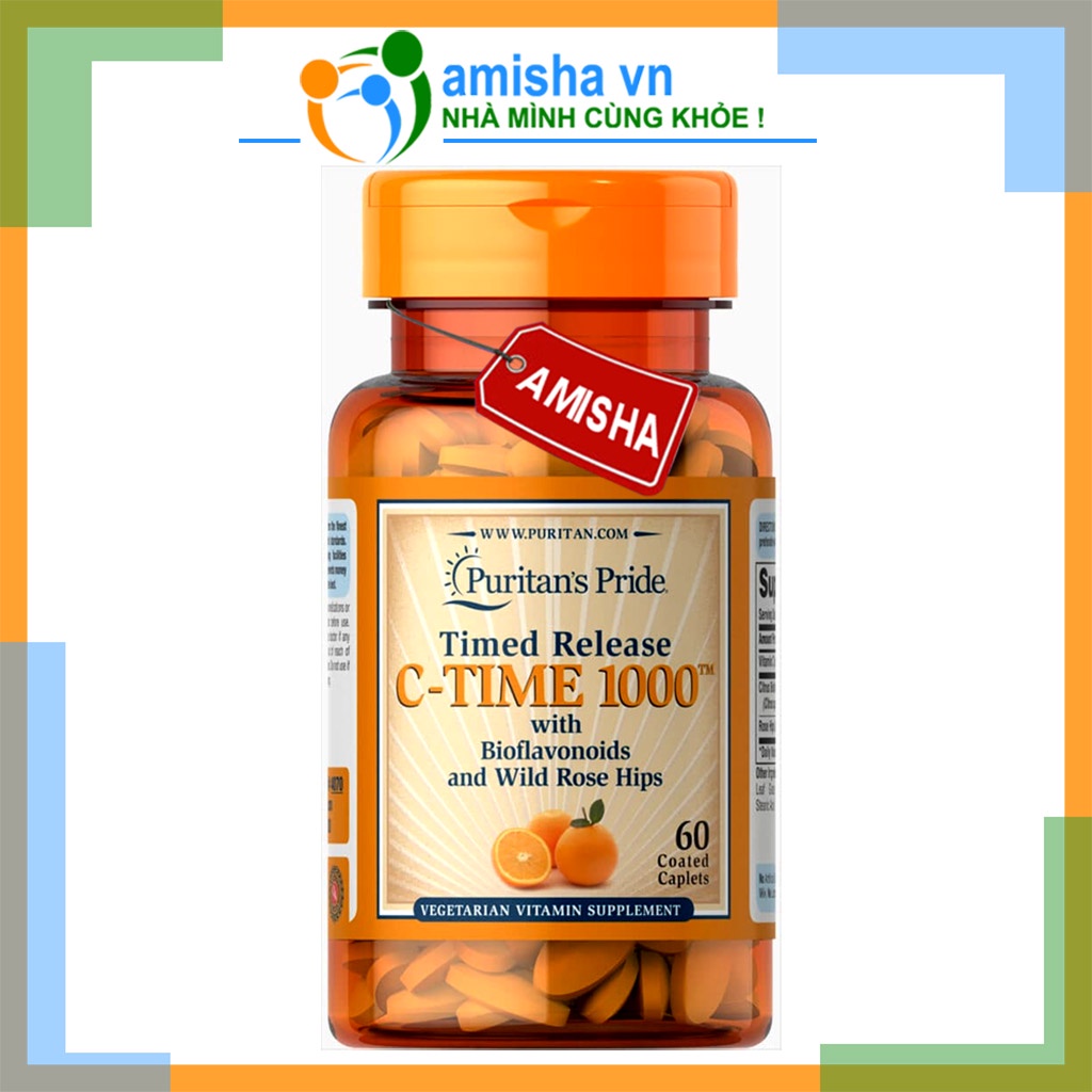 Viên Uống Bổ Sung Vitamin C 500-1000mg Puritan’s Pride Mỹ 50-100-250 Viên ( With Bioflavonoids &amp; Wild Rose Hips)