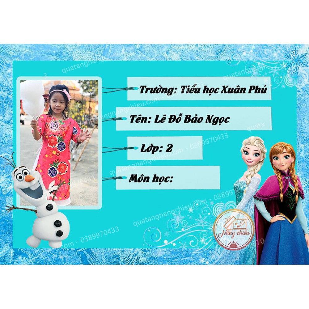 Nhãn vở in hình theo yêu cầu