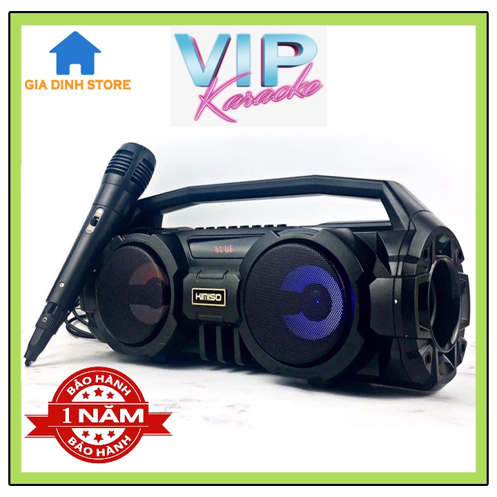 Loa bluetooth karaoke Kimiso KM-S1 ( tặng mic cao cấp), âm bass trầm to, hát rõ ràng