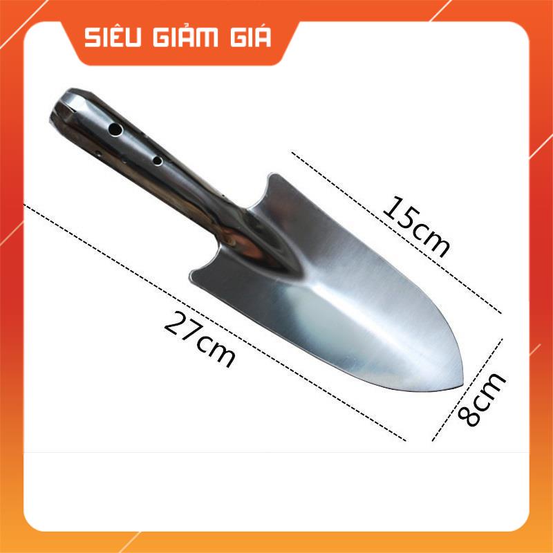 Dụng cụ xẻng làm vườn inox kích thước dài 27cm x rộng 8cm (Giao màu ngẫu nhiên)