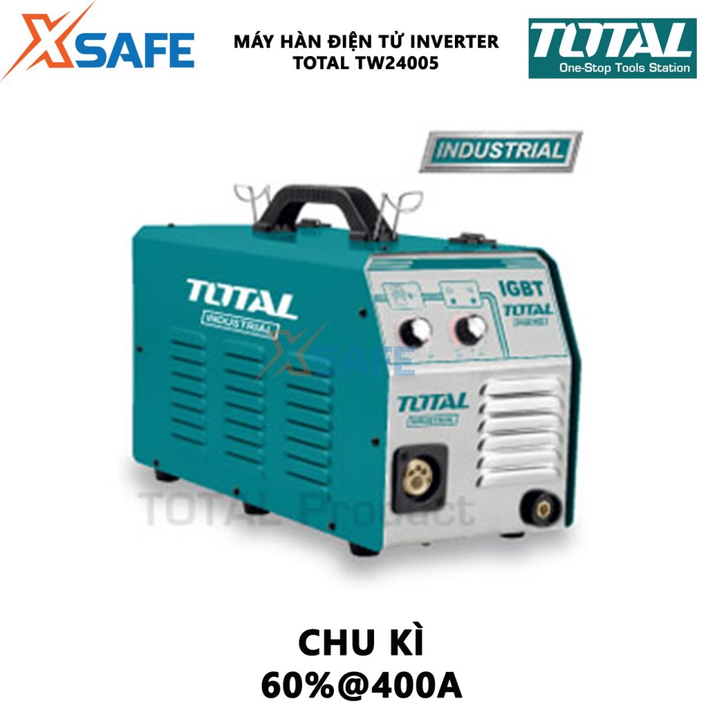 Máy hàn điện tử  TOTAL TW24005 Máy hàn điện tử Inverter MMA Nguồn vào 27 kVA  Dòng điện 20-400A  Điện cực hàn Ø1.6-6.0m