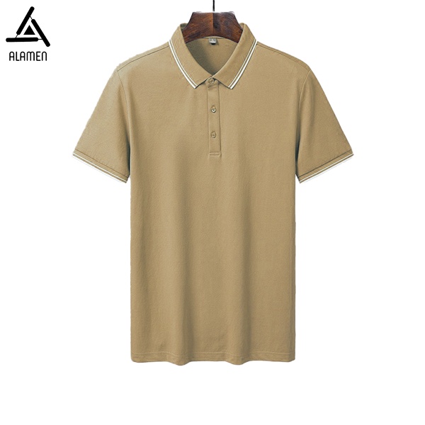 Áo polo nam ALAMEN cotton Compact siêu co giãn, chống nhăn | BigBuy360 - bigbuy360.vn