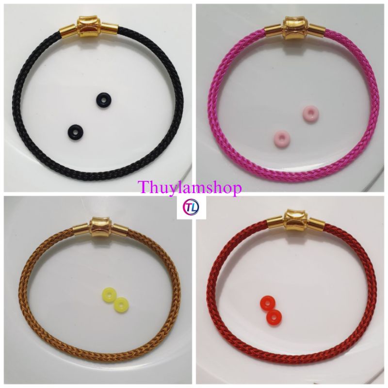 Vòng dây cáp khoá bấm kiểu Hàn bền tiện lợi tặng kèm bộ khoen nhựa chặn hạt charm