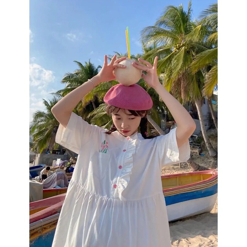 VÁY BABY DOLL TRẮNG THÊU HOA | BigBuy360 - bigbuy360.vn