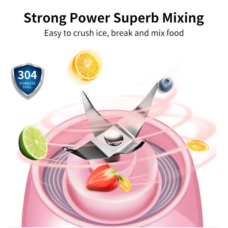 Máy xay sinh tố mini sạc usb có nắp đậy tiện dụng