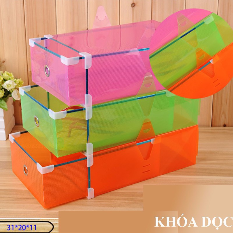 [Đẹp-Chất] Hộp đựng giày nhựa trong cao cấp khung thép, có ngăn kéo - Shoes Box - Nhiều màu(Nhập và phân phối bởi Hando)