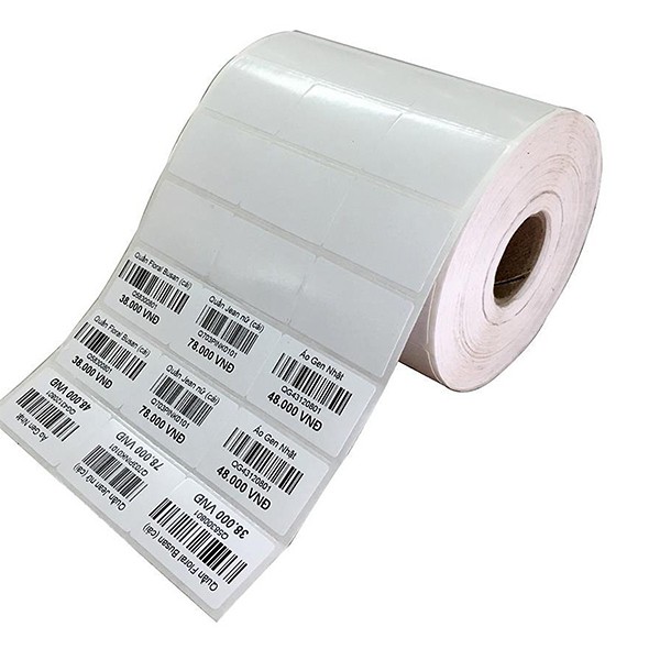 Tem in mã vạch 35x22 ( Tem in mực) ( Cuộn 50m, 3 tem/ hàng)