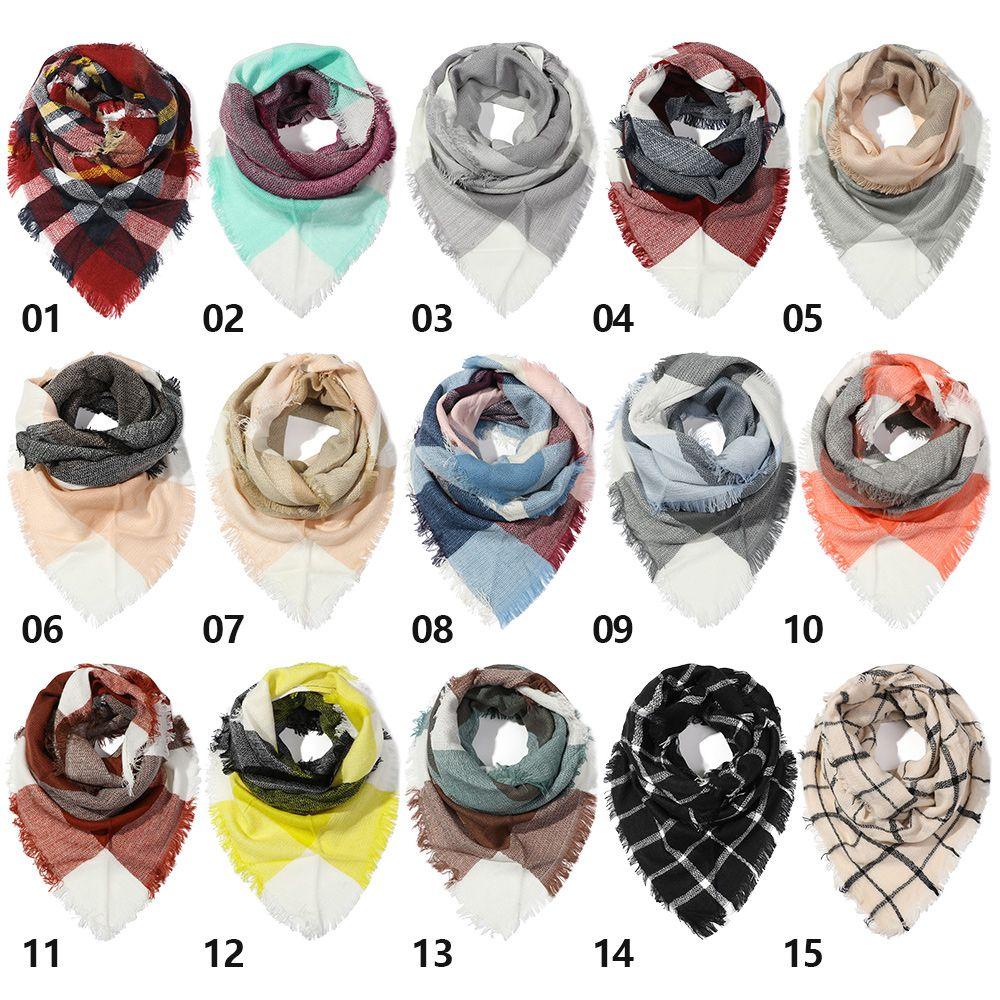 Khăn Choàng Cổ Vải Cashmere Họa Tiết Tam Giác Thời Trang Thu Đông MIHAN1 Cho Nữ