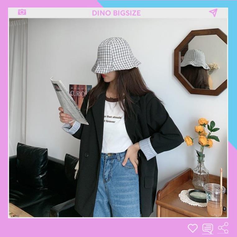 -  - Áo blazer nữ bigsize, Áo khoác blazer nữ kiểu dáng basic màu đen 60-100kg - DINO